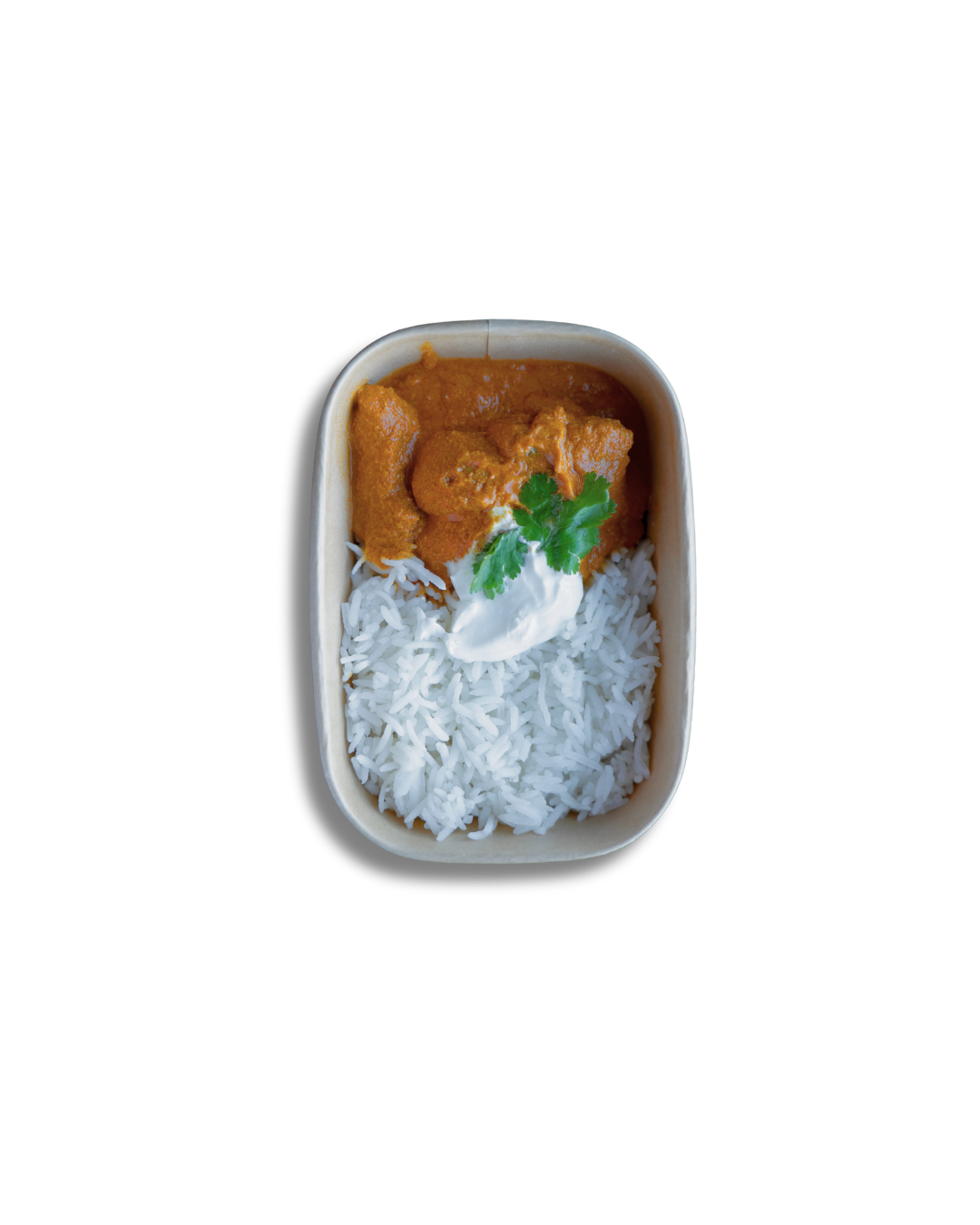 Fresh butter chicken ready to be delivered to your home.
